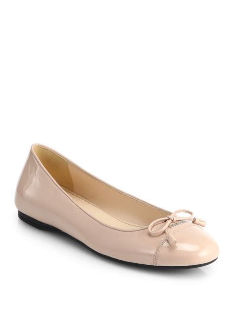 prada patent ballet flats with bow|Prada padded maryjane ballet flats.